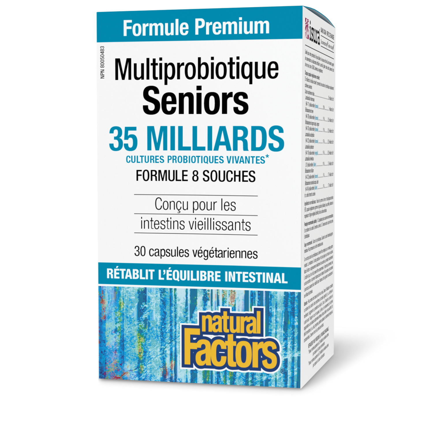 Multiprobiotique Seniors 35 milliards de cultures probiotiques vivantes, Natural Factors|v|image|1814