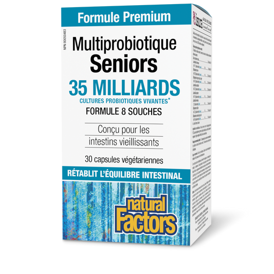 Multiprobiotique Seniors 35 milliards de cultures probiotiques vivantes, Natural Factors|v|image|1814