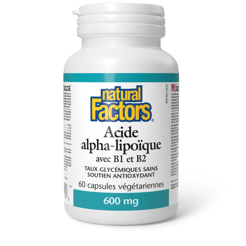 Acide alpha-lipoïque avec B1 et B2, Natural Factors|v|image|2102