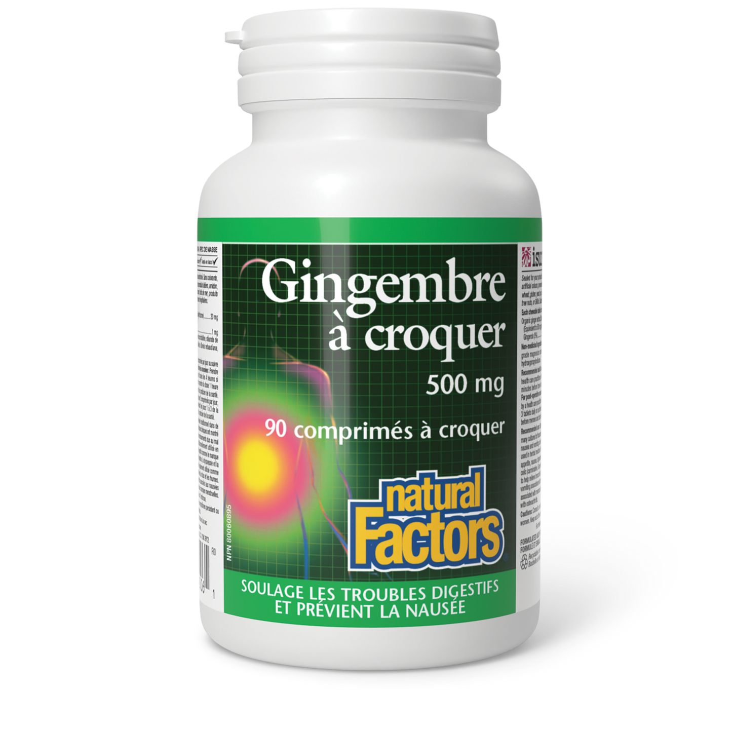 Gingembre à croquer 500 mg, Natural Factors|v|image|4506