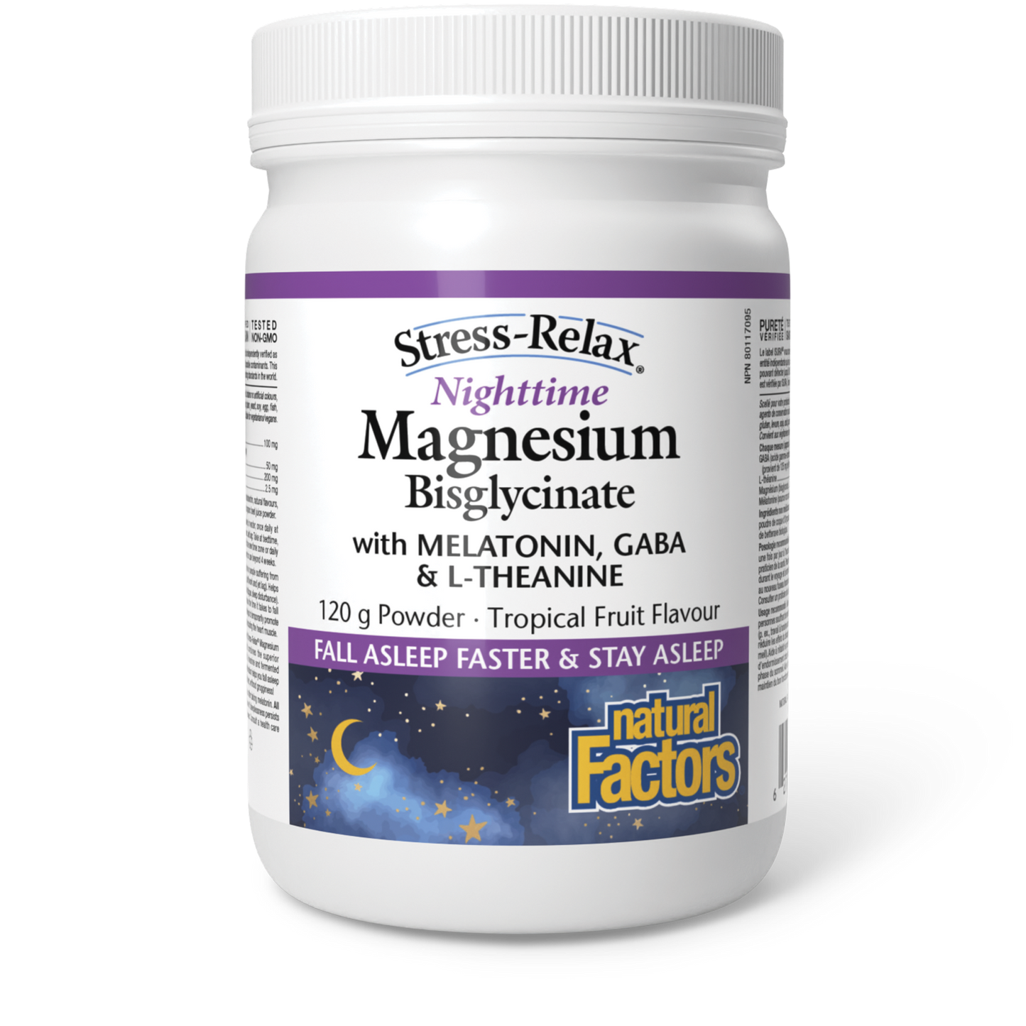 Nighttime Magnesium Bisglycinate Stress Relax, Natural Factors|v|image|3528