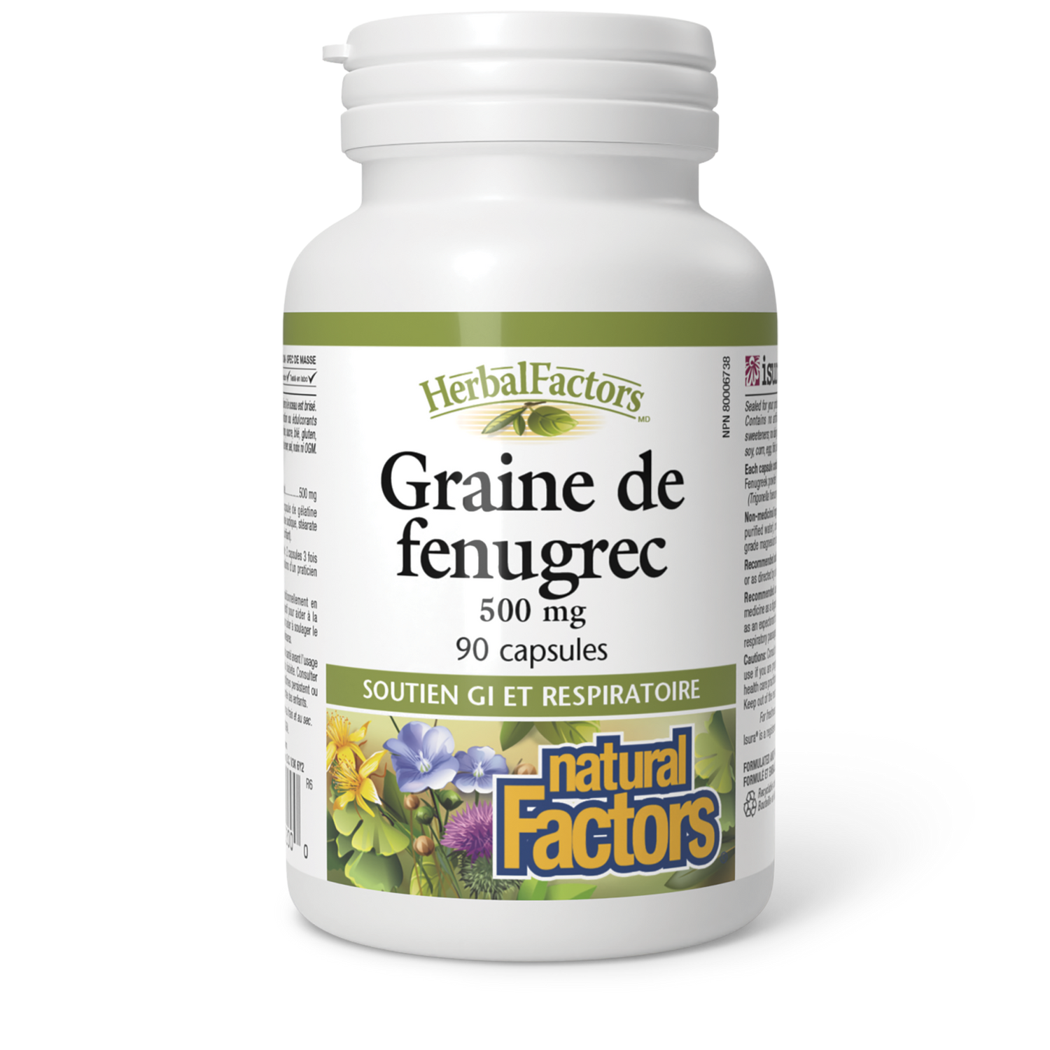Graines de fenugrec 500 mg, HerbalFactors, Natural Factors|v|image|2200