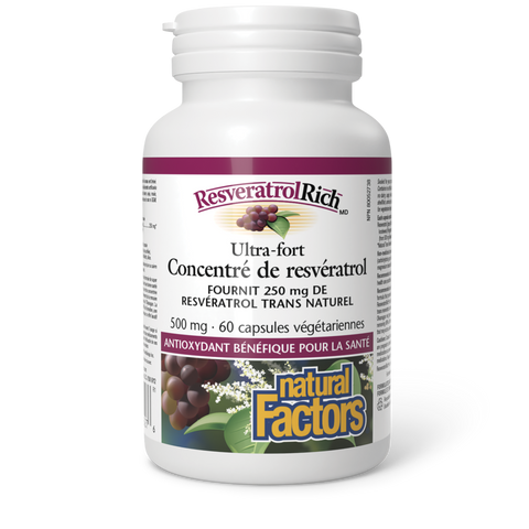 ResveratrolRich Ultra-fort Concentré de resvératrol 500 mg, Natural Factors|v|image|4527